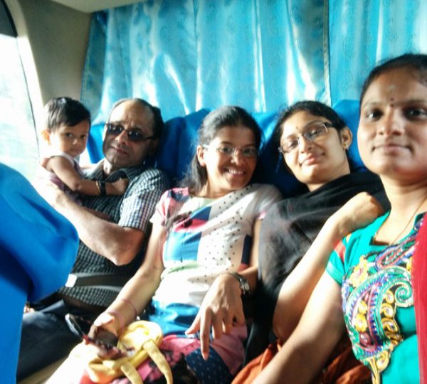 Tirupathi with family in coach